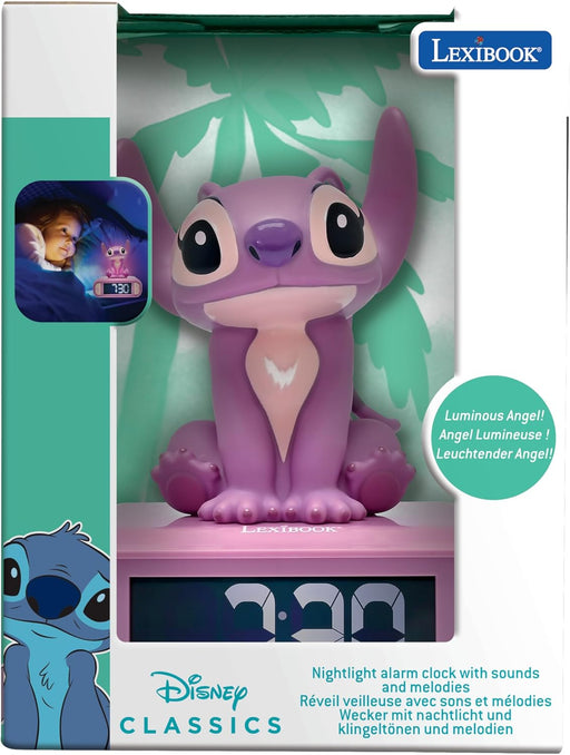 Reloj Despertador 3D Stitch y Angel Lexibook RL800D1 - Diseño tridimensional con pantalla digital y licencia oficial Disney

