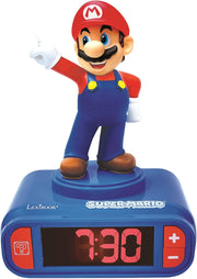 Reloj despertador infantil Nintendo Super Mario con diseño 3D oficial y pantalla LCD digital
