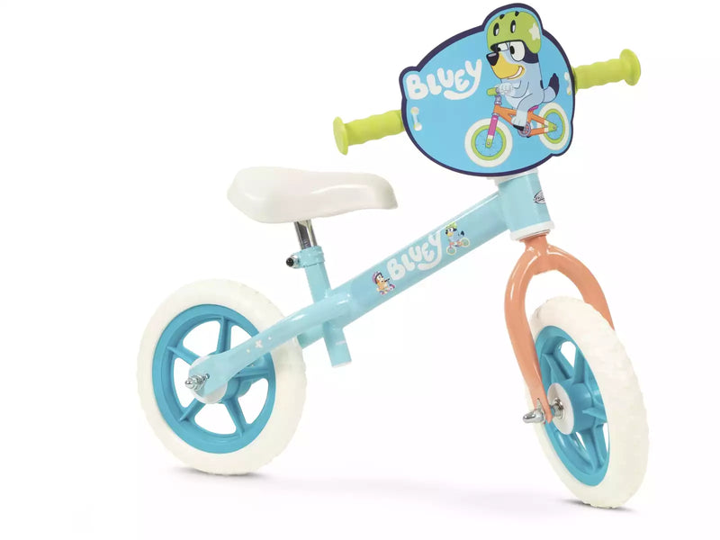 Rider Bike 10 pulgadas Bluey Toimsa sin pedales para niños de 2 a 4 años con sillín ajustable y diseño oficial de Bluey
