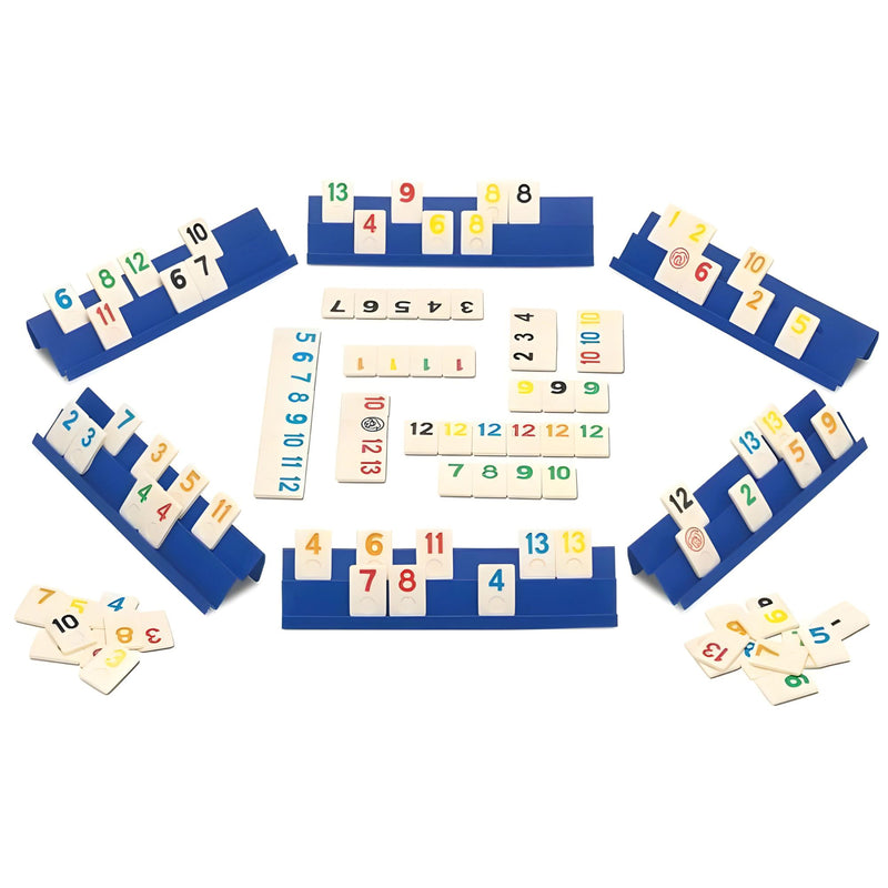 Juego Rummi Classic 6 Jugadores Grande Cayro con fichas de colores y tablero grande, ideal para diversión en familia y desarrollo de habilidades estratégicas.