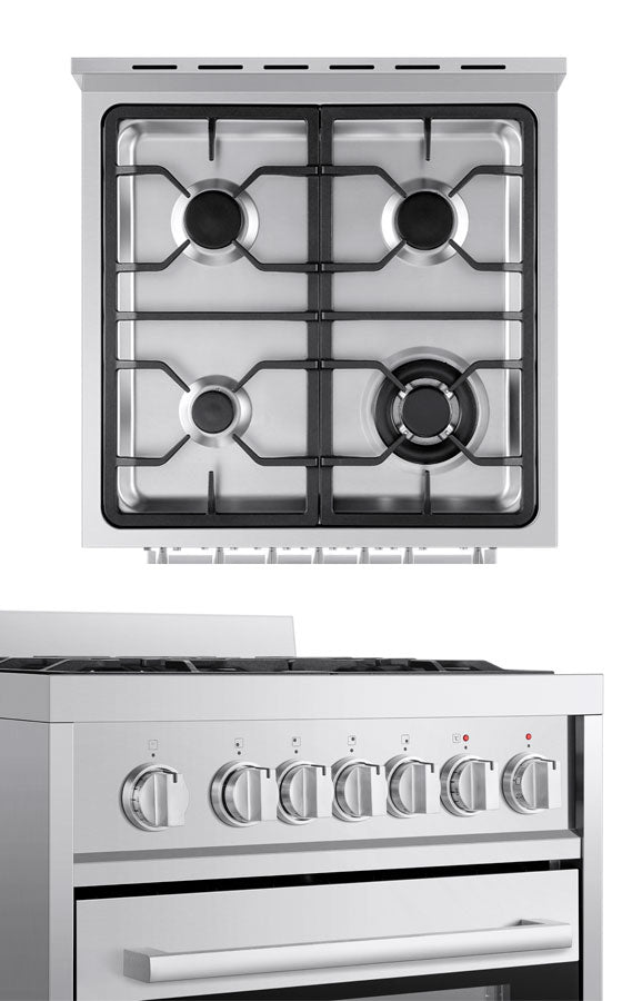 Encimera de 4 quemadores de gas con parrillas de hierro colado de la Vitrokitchen ST6060I