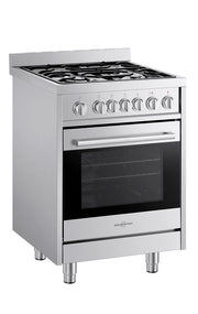 Vista lateral de la cocina Vitrokitchen ST6060I en acero inoxidable