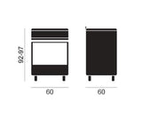 Medidas de la cocina Vitrokitchen ST6060I: 60 cm de ancho, 60 de fondo y 92-97 de alto
