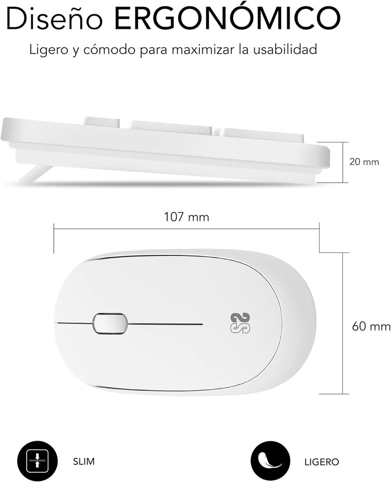 SUBBLIM Wireless Keyboard and Mouse Combo Silent 2.4Ghz Mouse 1200 dpi (SUBBLIM)