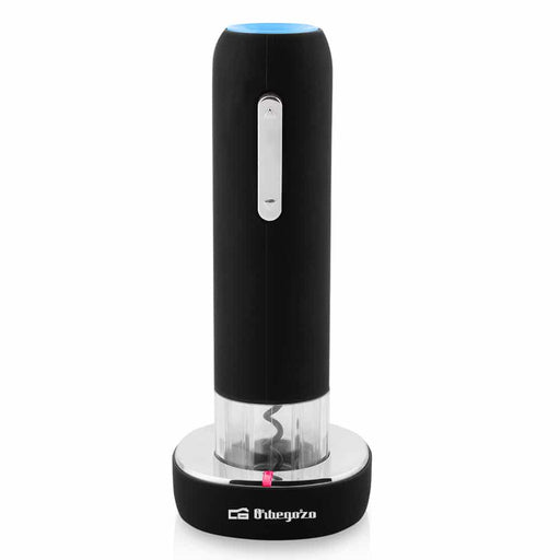 Sacacorchos eléctrico Orbegozo CU4100 con base de carga incluida - Abridor de botellas automático recargable con cortacápsulas para vino
