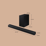 Samsung HW-B650D barra sonido 3.1 canales 370W con subwoofer separado, Bluetooth y conectividad HDMI
