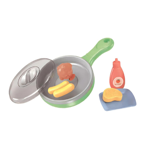 Toy Planet Sartén Luz y Sonidos con tapa y accesorios — alimentos que cambian de color al cocinarse