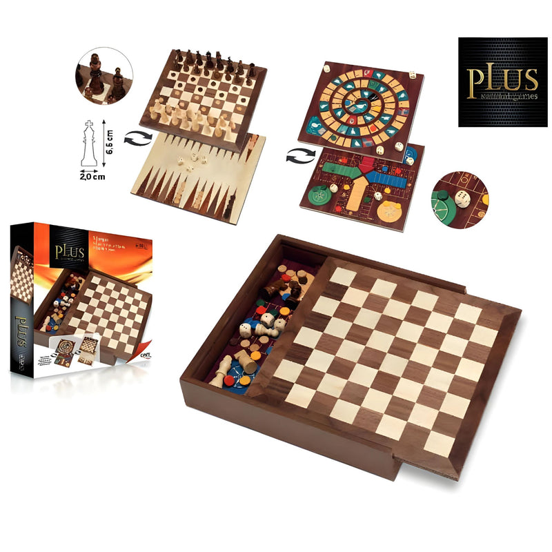 Cayro Set 5 Classic Wooden Games Plus (1615)