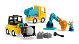 Set LEGO DUPLO 10475 con excavadora, camión volquete, grúa y 2 figuras de obreros

