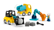 Set LEGO DUPLO 10475 con excavadora, camión volquete, grúa y 2 figuras de obreros
