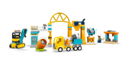 Set LEGO DUPLO 10476 con 3 vehículos de construcción, grúa, excavadora y accesorios
