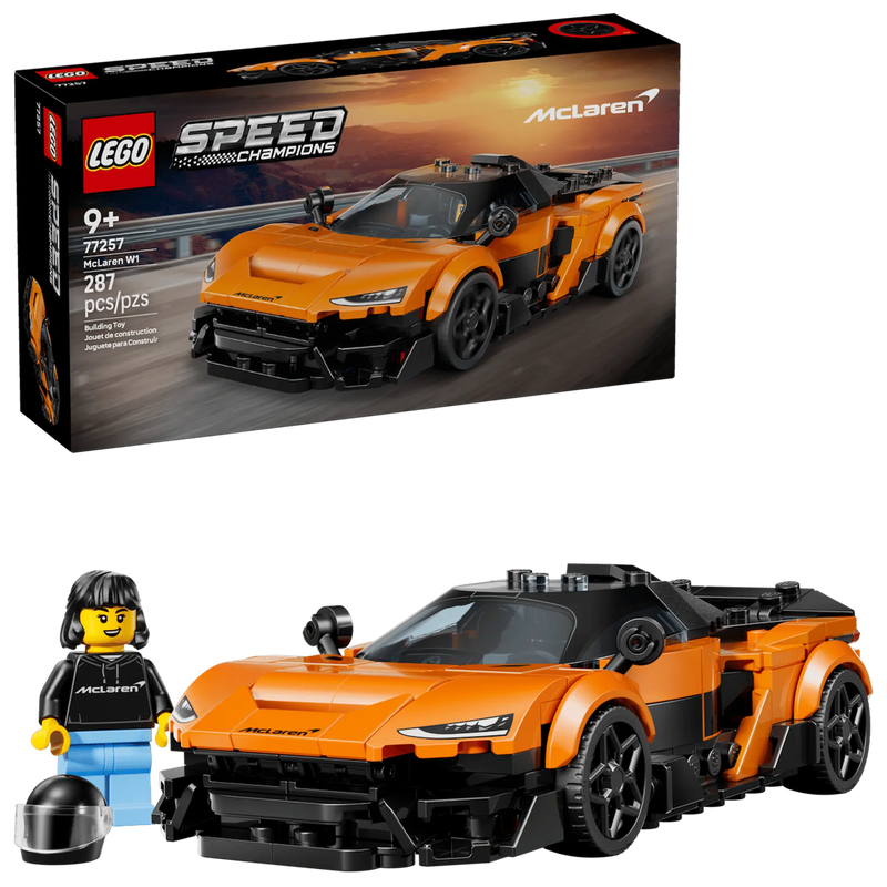 Set LEGO McLaren W1 77257 caja Speed Champions 50 aniversario F1 287 piezas
