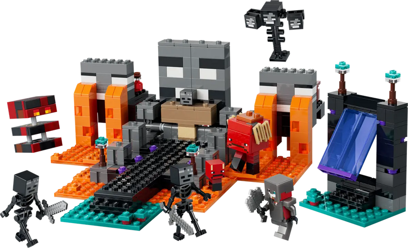 Set LEGO Minecraft Nether con portal, fortaleza, lava, Wither y esqueletos
