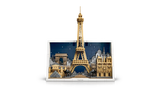 Set LEGO París con Torre Eiffel dorada, monumentos y cielo nocturno estrellado
