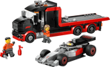 Set completo LEGO 60493 camión exposición coche Audi F1 mecánicos piloto
