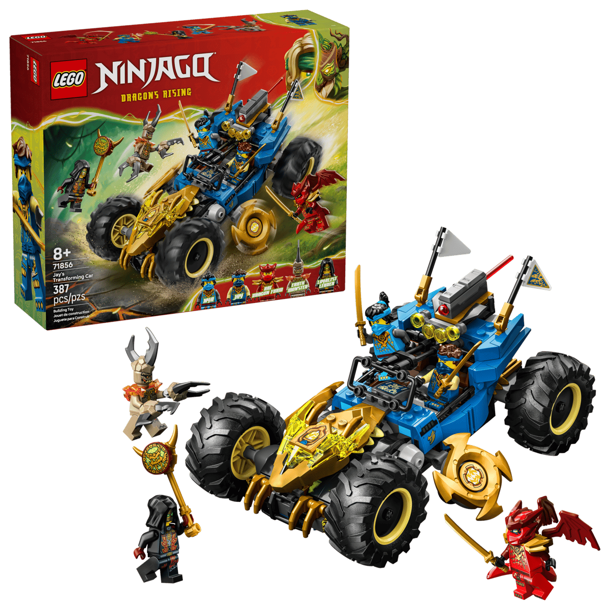 Set completo LEGO 71856 coche 2en1 cañón desmontable base plantas

