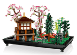 Set completo LEGO Jardín Zen 10315 con pabellón, puente arqueado, carpas koi y árboles florales
