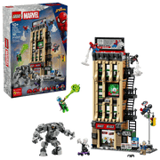 Set completo LEGO Marvel 76342 con caja, Daily Bugle construido, minifiguras, meca y accesorios
