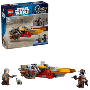 Set completo LEGO Star Wars 75437 con caja, speeder construido, dos minifiguras y accesorios Tatooine
