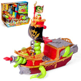 Set completo Piratix Barco del Kraken con figuras articuladas, tesoros dorados, cañón disparador y accesorios piratas, referencia PPXSP112IN0
