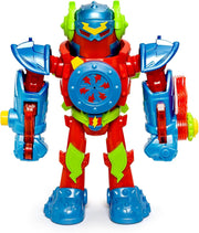 Set completo SuperThings Titan Fury con robot gigante articulado, figuras de pilotos SuperThings, proyectiles, armas intercambiables y accesorios de combate, código EAN 8431618043837
