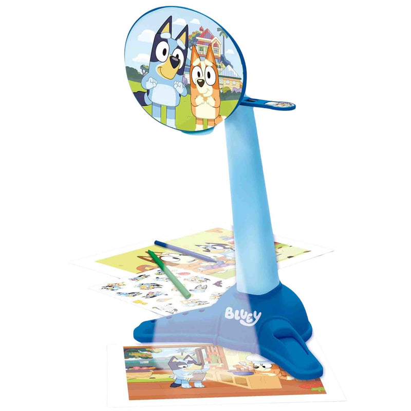 Set de dibujo Bluey con proyector portátil y plantillas de personajes.





