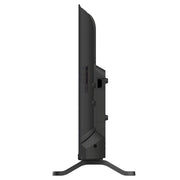 Televisor Smart TV Infiniton de 32 pulgadas, modelo INTV-32GS630, en color negro, con tecnología Android TV y opciones de conectividad avanzadas. Vista lateral.