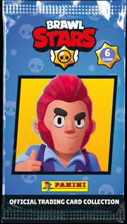 Sobre individual Panini Brawl Stars Trading Cards con 6 cartas coleccionables de los 84 luchadores del juego, incluyendo cartas brillantes y lenticulares con efecto Fresnel
