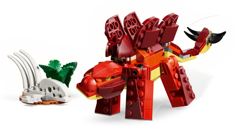 Stegosaurus LEGO Creator con placas dorsales y cola articulada