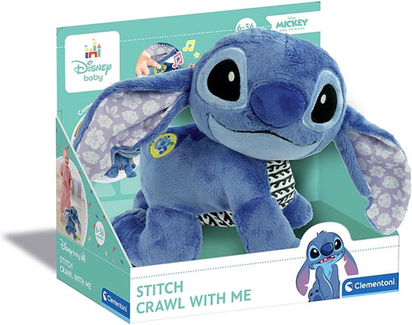 Stitch Gateos de CLEMENTONI - Juguete interactivo para bebés con movimiento, luces y sonidos que estimula el gateo y desarrollo motor desde los 6 meses
