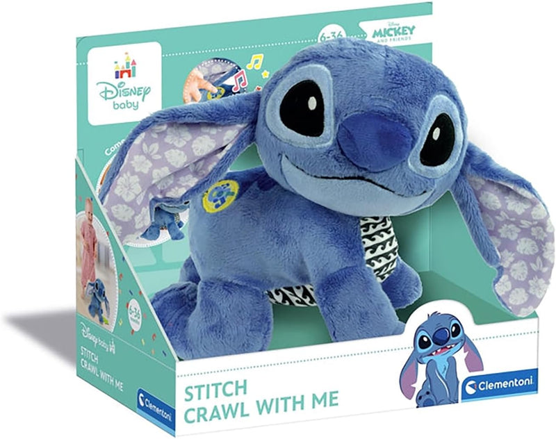 Stitch Gateos de CLEMENTONI - Juguete interactivo para bebés con movimiento, luces y sonidos que estimula el gateo y desarrollo motor desde los 6 meses

