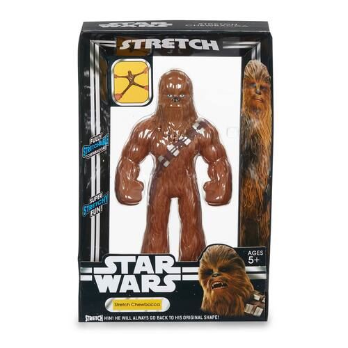 Stretch Star Wars Chewbacca figura estirable de Famosa con diseño auténtico del copiloto Wookiee en pelaje marrón característico
