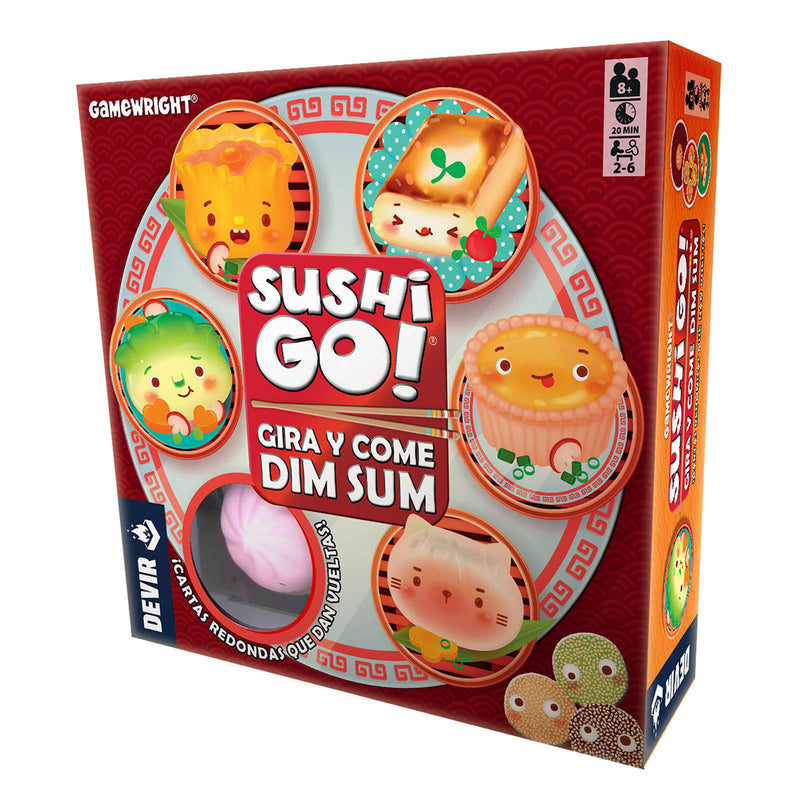 Sushi Go Gira y Come Dim Sum de Devir, pack doble con dos juegos de cartas familiares para 2-5 jugadores, mecánica de draft, partidas 15-20 minutos cada uno
