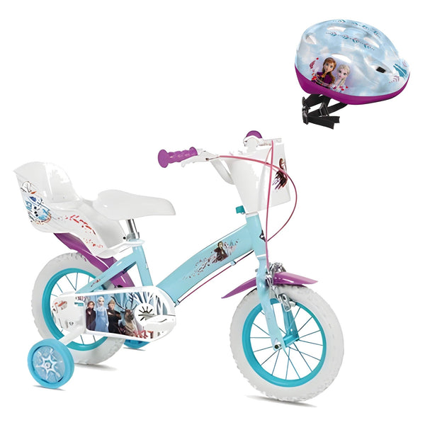 Pack Pack Bicicleta 12'' Frozen + Casco a Juego: bicicleta y casco a juego