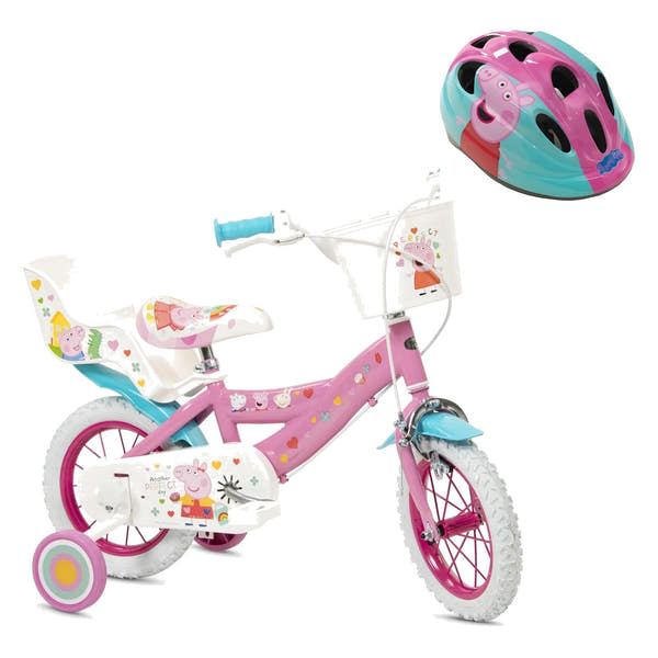 Pack Pack Bicicleta 12'' Peppa Pig + Casco a Juego: bicicleta y casco a juego