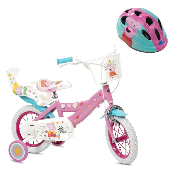 Pack Pack Bicicleta 12'' Peppa Pig + Casco a Juego: bicicleta y casco a juego