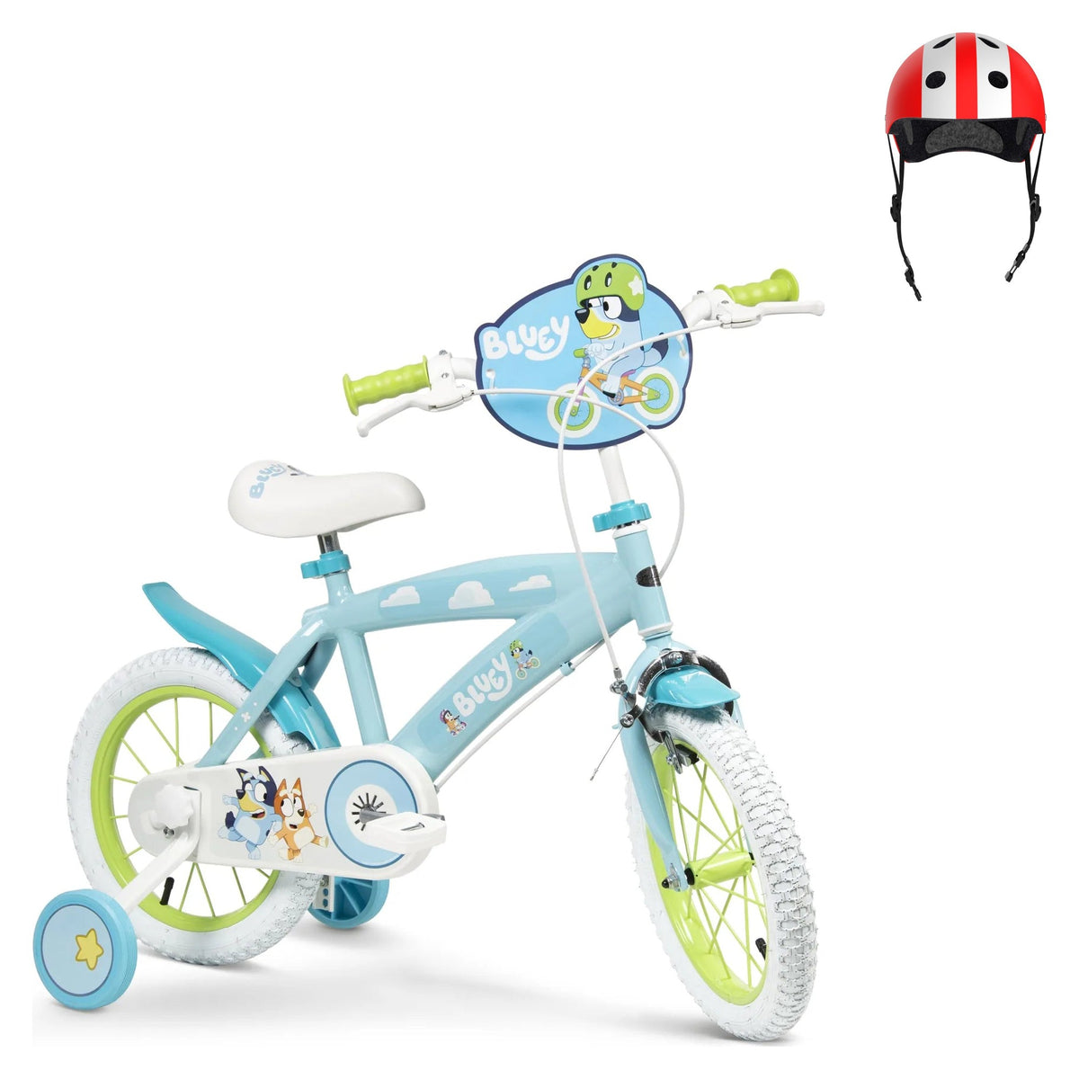 Pack Bicicleta 14'' Bluey + Casco Infantil - Toimsa: bicicleta y casco