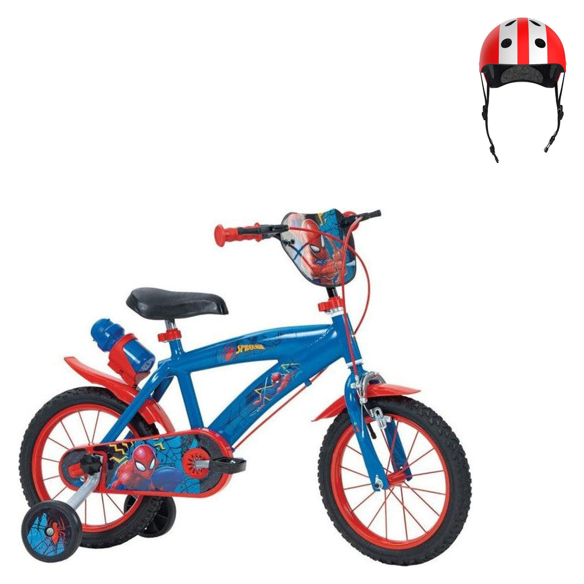 Pack Bicicleta 14'' Spiderman + Casco Infantil - Toimsa: bicicleta y casco