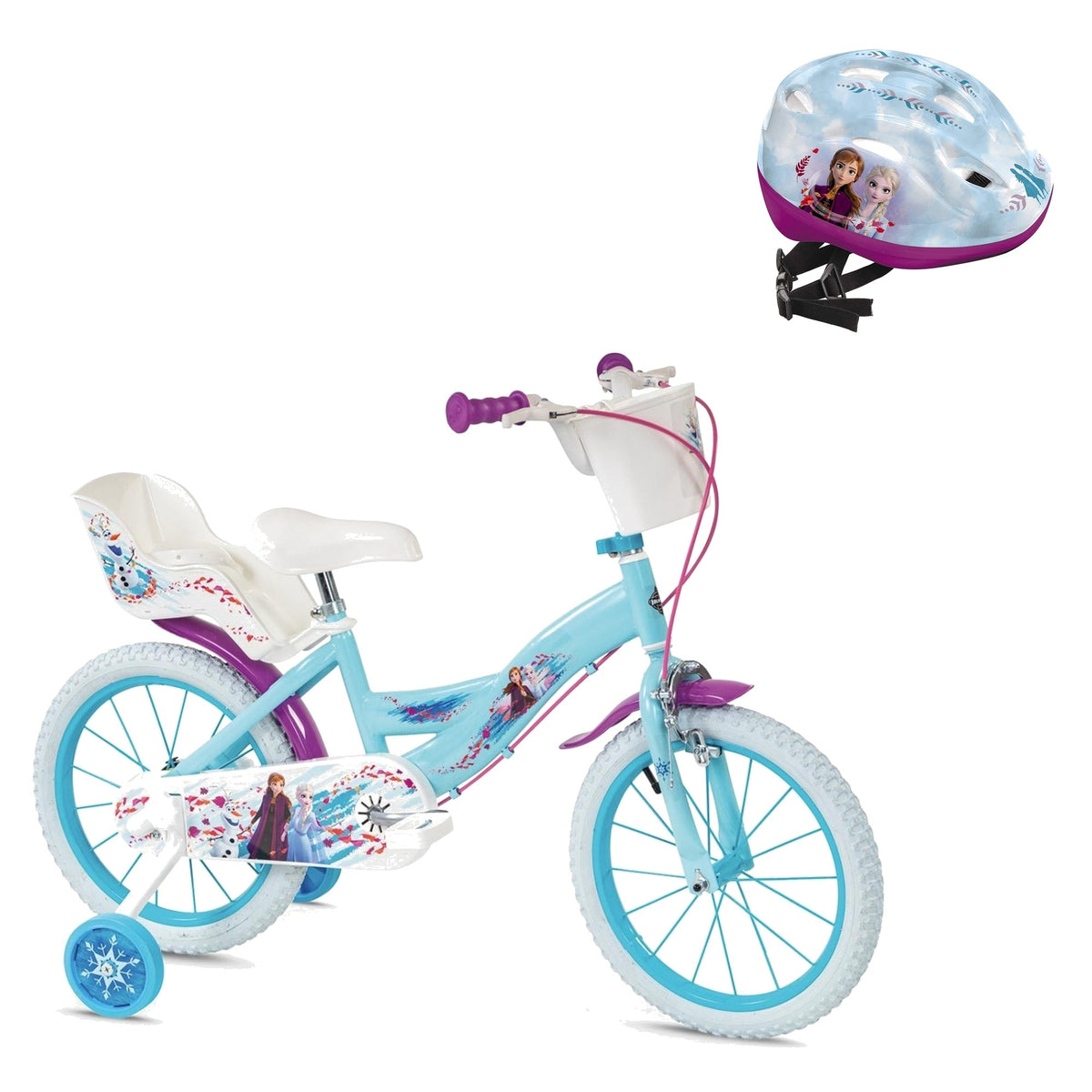 Pack Pack Bicicleta 16'' Frozen II + Casco a Juego: bicicleta y casco a juego