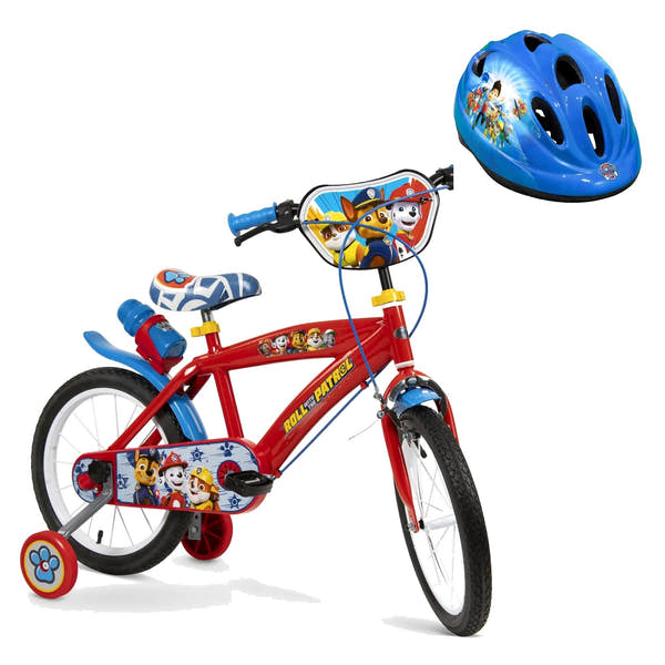 Pack Pack Bicicleta 16'' Paw Patrol + Casco a Juego: bicicleta y casco a juego