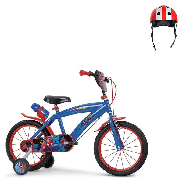 Pack Bicicleta 16'' Spiderman + Casco Infantil - Toimsa: bicicleta y casco