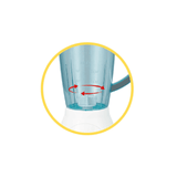 Licuadora Mint Toy Planet – detalle del vaso que gira