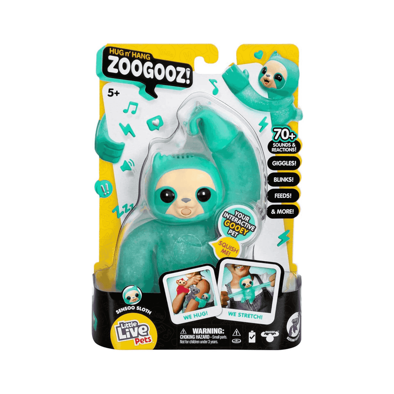 Zoogooz Sensoo, el perezoso elástico interactivo de Little Live Pets de Famosa