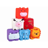Set de baño 6 cubos animales – cubos de animales de la selva