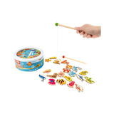 Juego de pesca de madera Toy Planet – niño pescando con la caña magnética