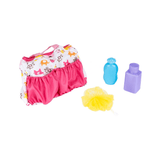 Bolsito de accesorios para muñeca Toy Planet – modelo floral con accesorios de baño