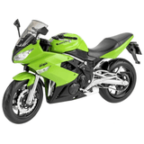 Moto a escala 1:10 Welly – modelo verde de carretera