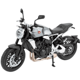 Moto a escala 1:12 Welly – modelo naked plateado