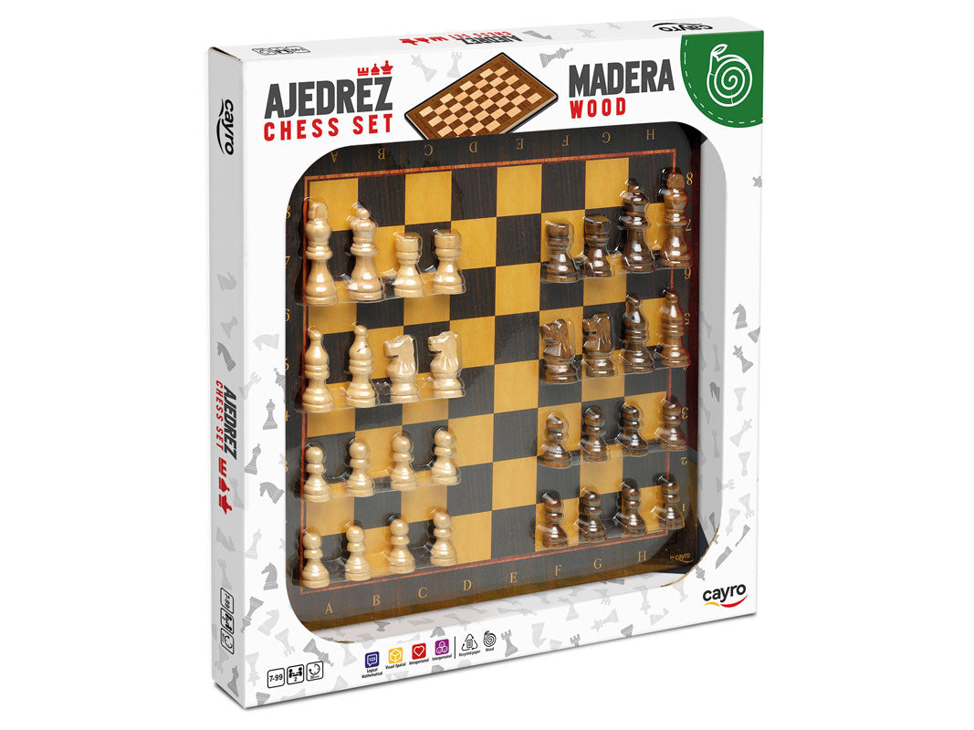 Tablero Ajedrez con Accesorios de Madera Cayro