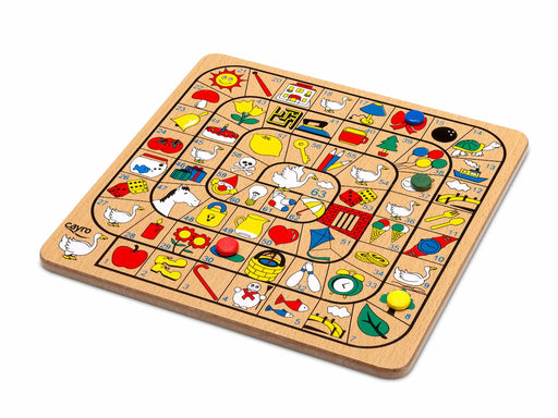 Tablero Juego de la Oca Cayro 752 - Madera natural con ilustraciones coloridas y casillas numeradas juego clásico
